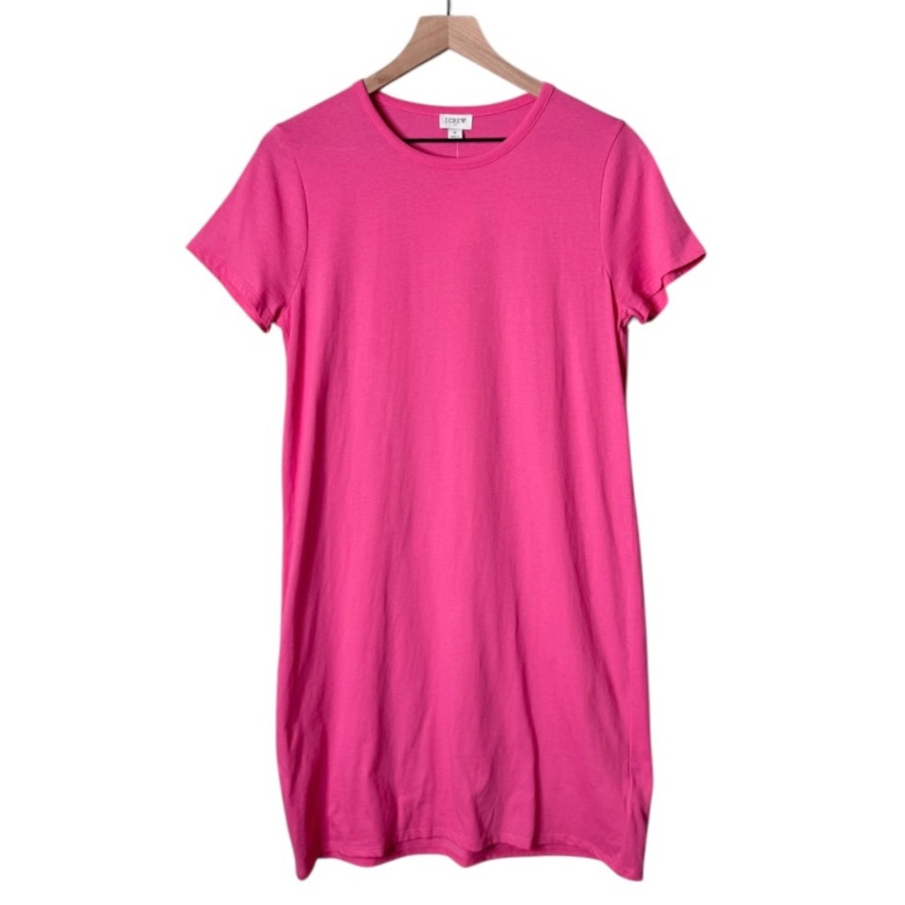 NWT J. Crew‎ Factory Short Sleeve T Shirt Dress Knee Length Pink Size Small